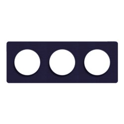 Plaque de finition Odace Touch S550806KC Kvadrat en tissus Roi et liseré bleu cobalt  3 postes