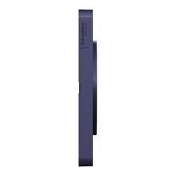 Plaque de finition Odace Touch S550806KC Kvadrat en tissus Roi et liseré bleu cobalt  3 postes