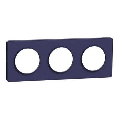 Plaque de finition Odace Touch S550806 Bleu cobalt 3 postes Plaque de finition Odace Touch S550806 Bleu cobalt 3 postes
