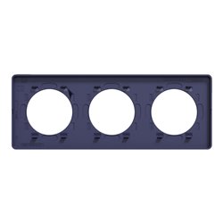 Plaque de finition Odace Touch S550806 Bleu cobalt 3 postes