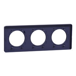 Plaque de finition Odace Touch S550806 Bleu cobalt 3 postes