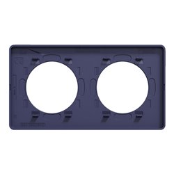 Plaque de finition Odace Touch S550804KC Kvadrat en tissus Roi et liseré bleu cobalt 2 postes