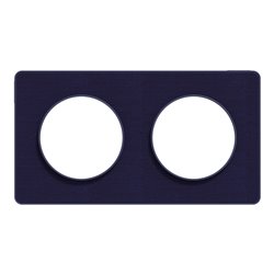 Plaque de finition Odace Touch S550804KC Kvadrat en tissus Roi et liseré bleu cobalt 2 postes