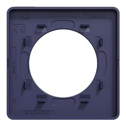 Plaque de finition Odace Touch S550802KY Kvadrat en tissus Ocre et liseré bleu cobalt 1 poste