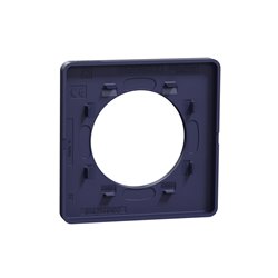 Plaque de finition Odace Touch S550802KY Kvadrat en tissus Ocre et liseré bleu cobalt 1 poste