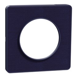 Plaque de finition Odace Touch S550802KC Kvadrat en tissus Roi et liseré bleu cobalt 1 poste