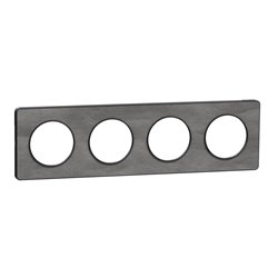 Plaque de finition Odace Touch S540808V Anthracite et ardoise 4 postes