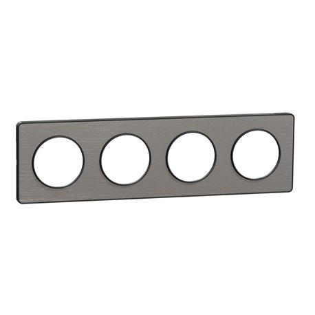 Plaque de finition Odace Touch S540808J Anthracite et aluminium brossé 4 postes Plaque de finition Odace Touch S540808J Anthracite et aluminium brossé 4 postes