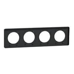 Plaque de finition Odace Touch S540808J Anthracite et aluminium brossé 4 postes