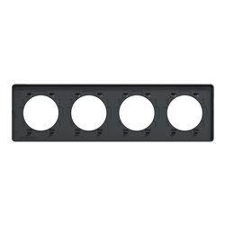 Plaque de finition Odace Touch S540808J Anthracite et aluminium brossé 4 postes