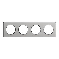 Plaque de finition Odace Touch S540808J Anthracite et aluminium brossé 4 postes