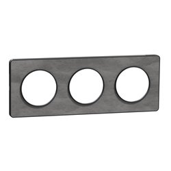Plaque de finition Odace Touch S540806V Anthracite et ardoise 3 postes