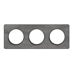 Plaque de finition Odace Touch S540806V Anthracite et ardoise 3 postes