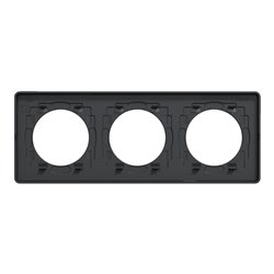 Plaque de finition Odace Touch S540806P4 Anthracite et zingana 3 postes