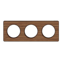 Plaque de finition Odace Touch S540806P4 Anthracite et zingana 3 postes