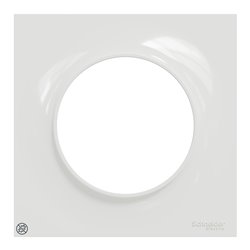 Plaque de finition Odace Styl S500702 Blanc antibactérien 1 poste