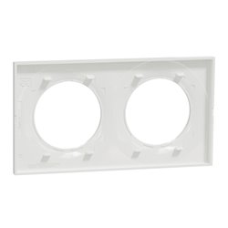 Plaque de finition Odace Styl S500704 Blanc antibactérien 2 postes