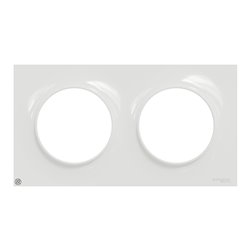 Plaque de finition Odace Styl S500704 Blanc antibactérien 2 postes