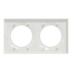 Plaque de finition Odace Styl S500704 Blanc antibactérien 2 postes