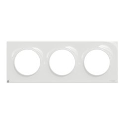Plaque de finition Odace Styl S500706 Blanc antibactérien 3 postes