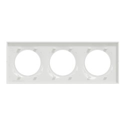 Plaque de finition Odace Styl S500706 Blanc antibactérien 3 postes
