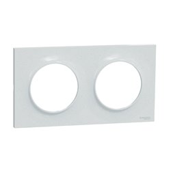 Plaque de finition Odace Styl S510704 Blanc recyclé 2 postes