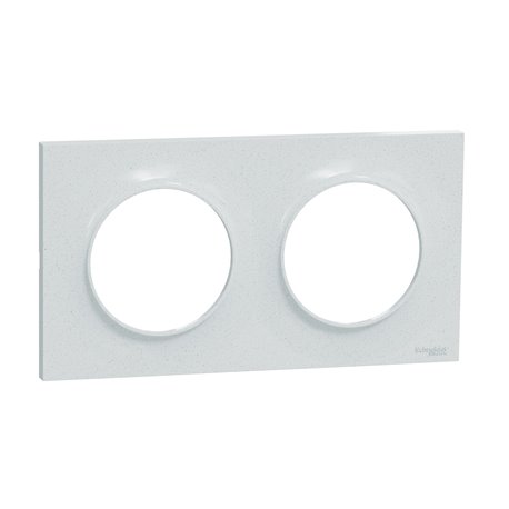 Plaque de finition Odace Styl S510704 Blanc recyclé 2 postes Plaque de finition Odace Styl S510704 Blanc recyclé 2 postes