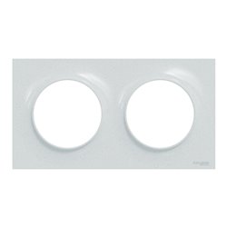 Plaque de finition Odace Styl S510704 Blanc recyclé 2 postes