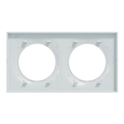 Plaque de finition Odace Styl S510704 Blanc recyclé 2 postes