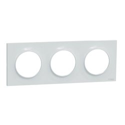 Plaque de finition Odace Styl S510706 Blanc recyclé 3 postes