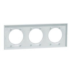 Plaque de finition Odace Styl S510706 Blanc recyclé 3 postes