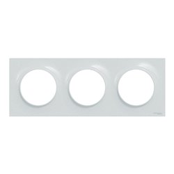 Plaque de finition Odace Styl S510706 Blanc recyclé 3 postes