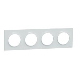 Plaque de finition Odace Styl S510708 Blanc recyclé 4 postes