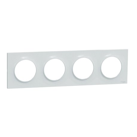Plaque de finition Odace Styl S510708 Blanc recyclé 4 postes Plaque de finition Odace Styl S510708 Blanc recyclé 4 postes