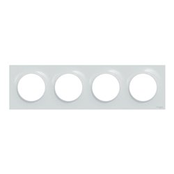 Plaque de finition Odace Styl S510708 Blanc recyclé 4 postes