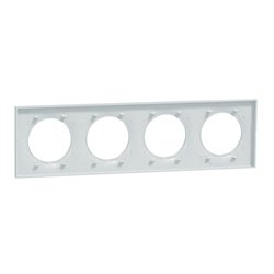 Plaque de finition Odace Styl S510708 Blanc recyclé 4 postes