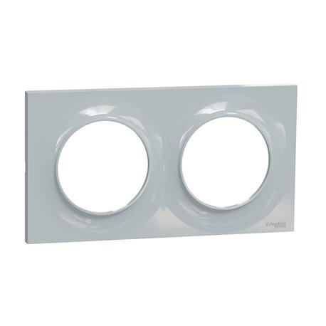 Plaque de finition Odace Styl S520704B1 Pierre (Pantone 429C) 2 postes Plaque de finition Odace Styl S520704B1 Pierre (Pantone 429C) 2 postes