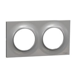Plaque de finition Odace Styl S520704E Aluminium 2 postes
