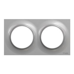 Plaque de finition Odace Styl S520704E Aluminium 2 postes