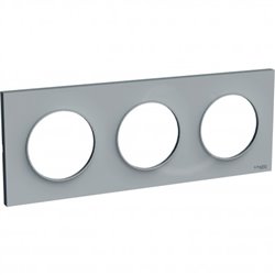Plaque de finition Odace Styl S520706A1 Gris (Pantone 3C) 3 postes