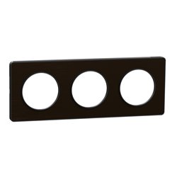 Plaque de finition Odace Touch S540806L Bronze brossé et anthracite 3 postes