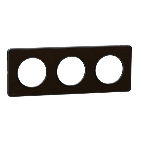 Plaque de finition Odace Touch S540806L Bronze brossé et anthracite 3 postes Plaque de finition Odace Touch S540806L Bronze brossé et anthracite 3 postes