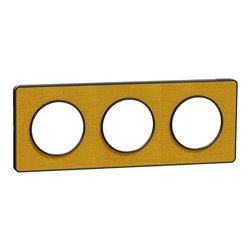Plaque de finition Odace Touch S540806KY Kvadrat en tissus Ocre et liseré anthracite 3 postes