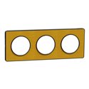 Plaque de finition Odace Touch S540806KY Kvadrat en tissus Ocre et liseré anthracite 3 postes
