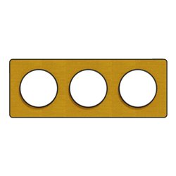Plaque de finition Odace Touch S540806KY Kvadrat en tissus Ocre et liseré anthracite 3 postes