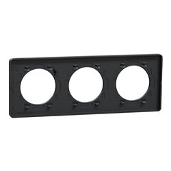 Plaque de finition Odace Touch S540806KY Kvadrat en tissus Ocre et liseré anthracite 3 postes