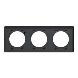 Plaque de finition Odace Touch S540806KY Kvadrat en tissus Ocre et liseré anthracite 3 postes