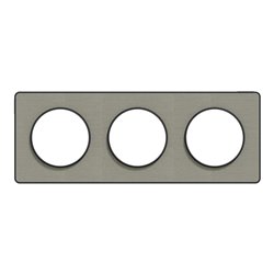 Plaque de finition Odace Touch S540806KG Kvadrat en tissus Perle et liseré anthracite 3 postes