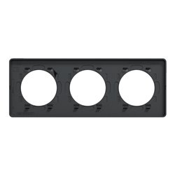 Plaque de finition Odace Touch S540806KG Kvadrat en tissus Perle et liseré anthracite 3 postes