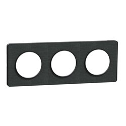 Plaque de finition Odace Touch S540806KB Kvadrat en tissus Ombre et liseré anthracite 3 postes